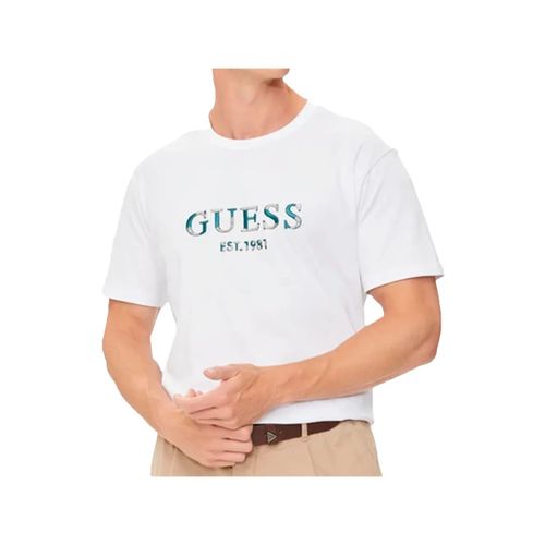 T Shirt Guess Est 1981 Homme Blanc