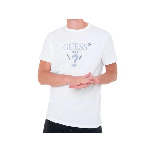 T Shirt Guess Usa Washed Homme Blanc