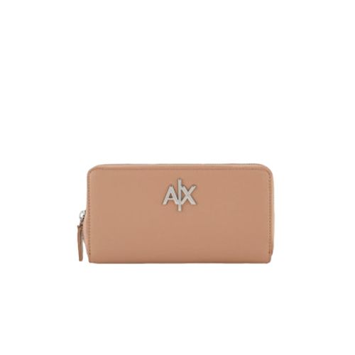 Portefeuille Armani Exchange Classic AX Femme Beige