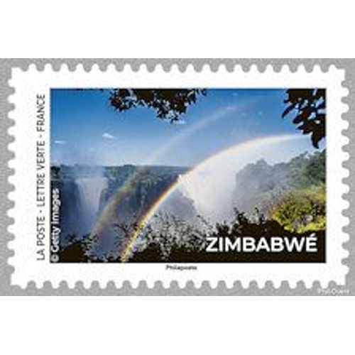 Entre Ciel Et Terre Zimbabwé Timbre Oblitéré