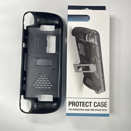 Convient Pour Steam Deck Oled Hôte Tpu Housse De Protection Avec Support Steam Deck Étui De Protection Antidérapant | Accessoires D'équipement De Jeunoir