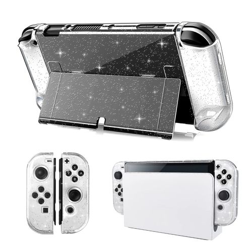 Convient Pour Nintendo Switch Oled Glitter Crystal Shell Switch Oled Host Coque De Protection Pc Coque Rigide Avec Support | Accessoires D'équipement De Jeu