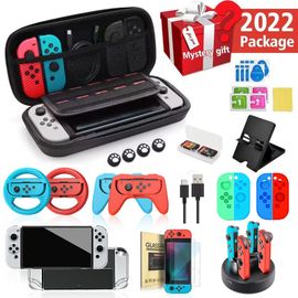 Convient Pour Nintendo Switch Sac De Rangement Ensemble Commutateur Oled Siège De Chargement Poignée Volant Jeu Périphérique Ensemble | Accessoires D'équipement De Jeuensemble 10 (Pour Commutateur O