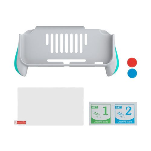 Convient Pour La Poignée De Support De Console Nintendo Switch Lite Poignée De Poignée Nintendo Switch Lite | Accessoires Pour Consoles De Jeuensemble Manche Vert + Verre Trempé + Chapeau