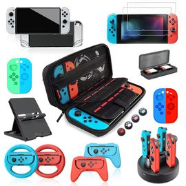 Convient Pour Nintendo Switch Sac De Rangement Ensemble Commutateur Oled Siège De Chargement Poignée Volant Jeu Périphérique Ensemble | Accessoires D'équipement De Jeuensemble 4 (Pour Commutateur Ol