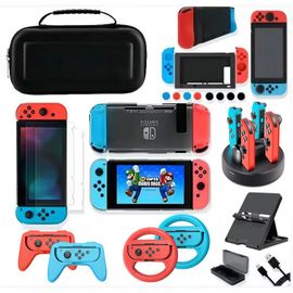Convient Pour Nintendo Switch Sac De Rangement Ensemble Commutateur Oled Siège De Chargement Poignée Volant Jeu Périphérique Ensemble | Accessoires D'équipement De Jeuensemble 6 (Pour Interrupteur)
