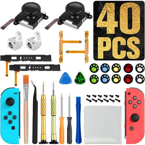 Convient Pour Nintendo Switch 3d Joystick Commutateur Poignée Coulissante Commutateur Poignée Pièces De Réparation Ensemble | Accessoires D'équipement De Jeu40 En 1