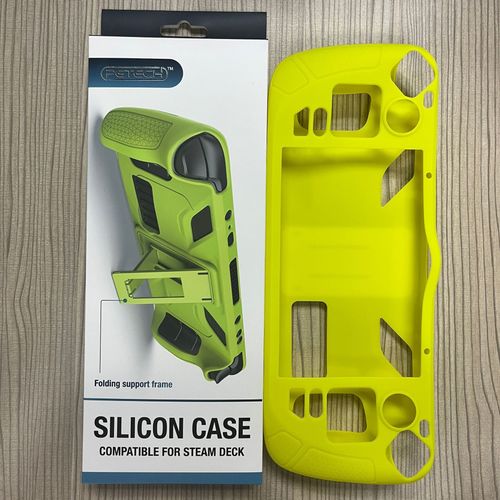Convient Pour La Housse En Silicone Steam Deck Oled Avec Support Housse De Protection En Silicone Portable Steam Deck Avec Support | Accessoires D'équipement De Jeujaune