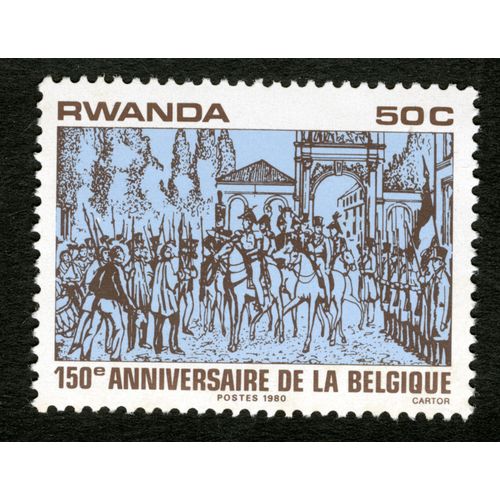 Timbre Non Oblitéré Rwanda, 150e Anniversaire De La Belgique, Postes 1980, 50c