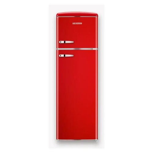 Réfrigérateur-congélateur SEVERIN Retro RKG 8983 - congélateur haut - largeur : 55 cm - profondeur : 57.5 cm - hauteur : 166.5 cm - 246 litres - Classe D - rouge