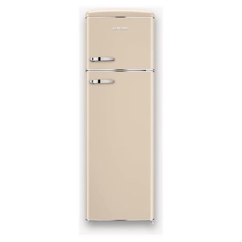 Réfrigérateur-congélateur SEVERIN Retro RKG 8985 - congélateur haut - largeur : 55 cm - profondeur : 57.5 cm - hauteur : 166.5 cm - 246 litres - Classe D - crème