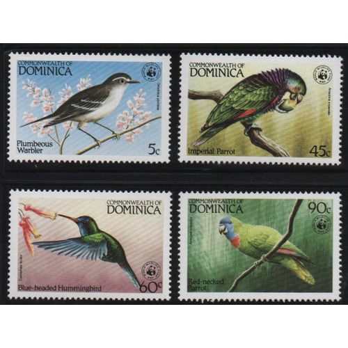 Ile De La Dominique Timbres Animaux : Les Oiseaux 1984