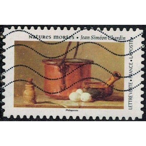 France 2023 Oblitéré Used Natures Mortes Jean Siméon Chardin Ustensiles De Cuisine Chaudron Poêlon Et Oeufs Y&t Fr 2343