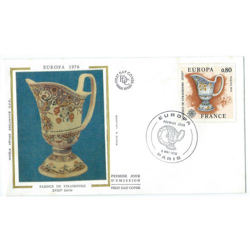 Enveloppe 1er Jour 08/05/1976 Europa Paris Faïence De Strasbourg Timbre N° 1877