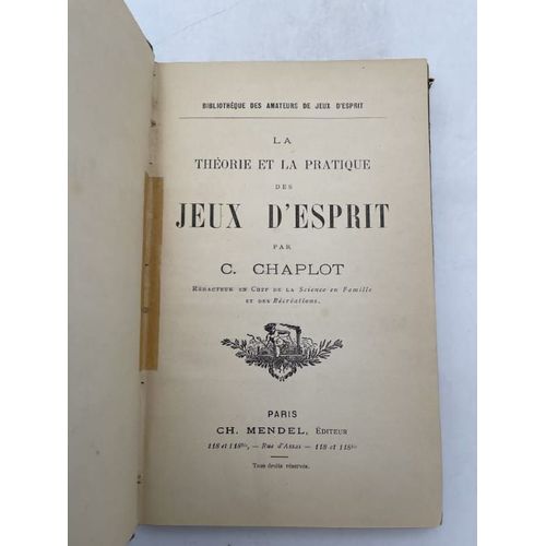 La Théorie Et La Pratique Des Jeux D'esprit