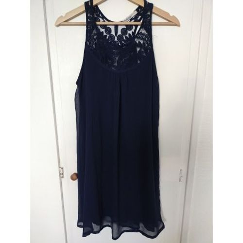 Robe Stradivarius Sans Manche Marine T36