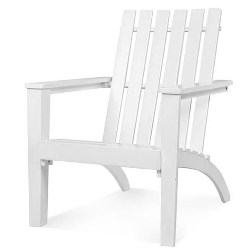 Chaise De Jardin En Bois D'acacia - Costway - Fauteuil Design Adirondack - Charge 160 Kg - Pour Salon Terrasse Balcon Cour - Blanc