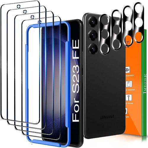 4 Pièces Verre Trempé Pour Samsung Galaxy S23 Fe 5g Accessoire 9h Vitre Protection Ecran 4 Pièces Protection Camera Objectif Arriere Appareil Photo Coque Amical Pour Samsung S23 Fe 5g