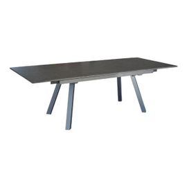 Table De Jardin Extensible Agra En Aluminium/Hpl - 150/200/250 X 90 Cm - Épaisseur Lames 5 Mm - Graphite