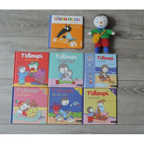 Lot T'choupi/Mini Loup : 7 Livres Et Une Peluche (15 Cm)