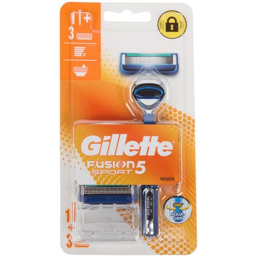 Gillette Fusion 5 Sport Rasoir Avec Lames - 3 Recharges - Jusqu'a 60 Rasages 