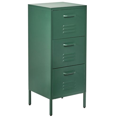 Commode À 3 Tiroirs En Métal Vert Foncé Wostok