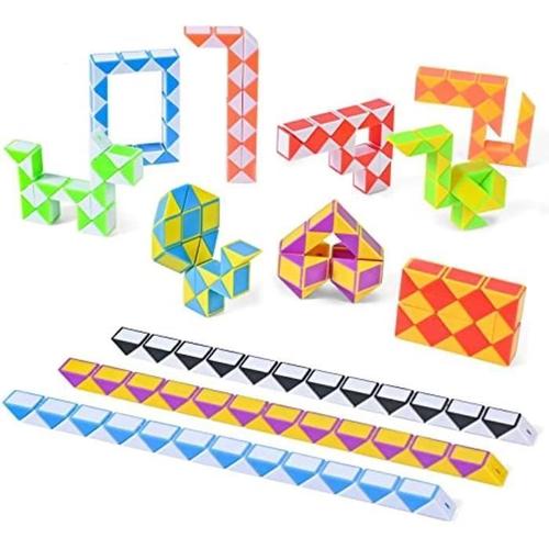 12 pièces Serpent Magique avec 24 Blocs, Casse Tete Enfant, Twist Puzzle  Twisty Toy, Mini Magic Snake Cube