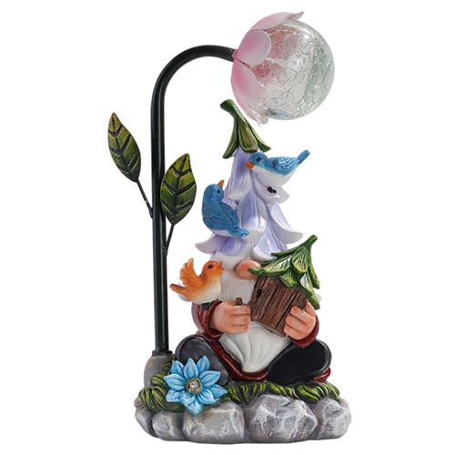 Statue De Jardin Solaire En Résine, Statue De Paysage Naine, Avec Lumière, Étanche, Artisanat, Cadeaux De Noël, Décoration De Maison