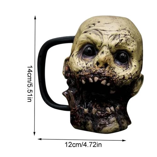 Tasse À Café Gothique En Résine Tête De Zombie, Tasse À Eau D'horreur, Décor D'halloween Effrayant, Chope À Bière Portable, Accessoire De Fête D'halloween