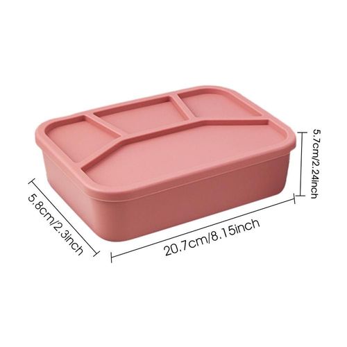 Boîte À Lunch En Silicone Avec Couvercle Et Quatre Compartiments Étanches, Boîte De Synchronisation Pour Sandwich, Récipient De Stockage Des Aliments