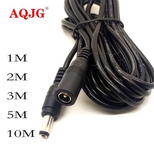 Pièces d'alimentation Jack femelle vers mâle, câble d'extension, fiche 5.5x2.1mm pour moniteur CCTV, 10m 1m 2m 3m 5m 5.5x2.1mm, 1 pièce