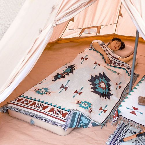 Tapis De Camping Pliant Style Ethnique, Couverture De Porte, Tente, Boho, Linge De Lit, Tapis De Canapé, Pour Pique-Nique En Plein Air, Voyage, Plage