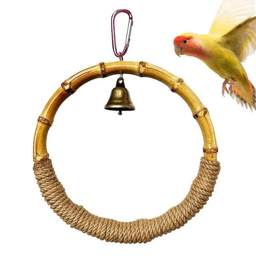 Jouet Balançoire En Ulde Bambou Pour Oiseaux, Perchoirs Pour Cages À Oiseaux, Jouets Perroquets Avec Cloche, Jouets Chfuktoys, Fournitures Pour Perruches, Calopsittes