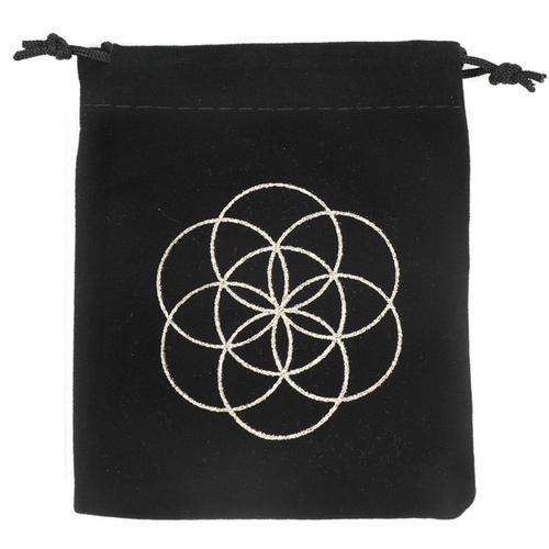 Sac De Rangement De Tarot En Velours, 1 Pièce, Sac À Cordon Épais, Motif Étoile Et Lune, Carte De Protection, Jeu De Société, Broderie, Mini Poches Noires