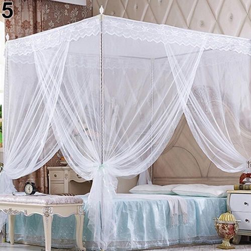 Moustiquaire Romantique En Dentelle Pour Lit Double, Tente De Luxe En Maille Pour Lit Double King Et Queen Size
