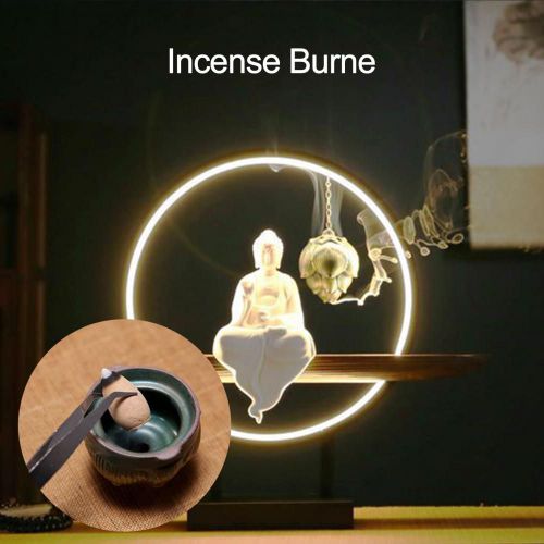 Brûleur d'encens creux à reflux innovant, forme d'anni en céramique carimplantée, boule de confrontation, bois de santal, four d'aromathérapie, décor de chambre
