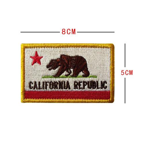 Écusson Brodé Usa Feel, Insigne D'ours Californien, Patchs Militaires, Décoration De Gril De Sac À Dos De L'armée