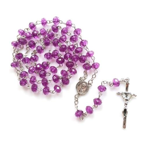 Collier Chapelet De Perles Violettes, Pendentif Suspendu, Décor D'église De Fête De Noël