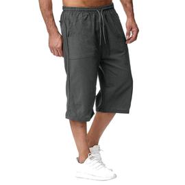 Pantalon élastique pour homme, couleur unie, respirant, coton, lin, pantalon  décontracté ample épais pantalon de jogging chaud, bleu ciel, S :  : Mode