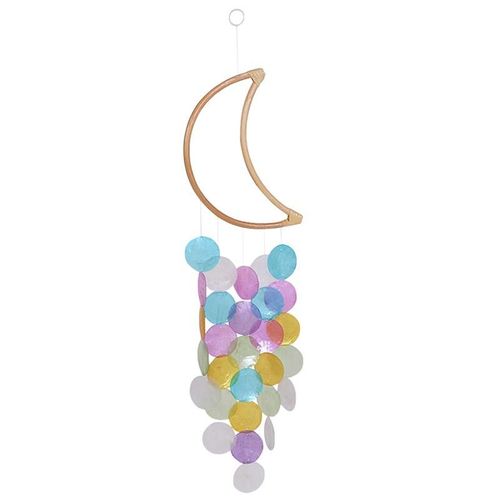 Carillons éoliens en bois couleur bonbon, pendentif de lune en bois, décoration murale artistique de jardin, Patio fenêtre, cloche à vent, décoration suspendue de rideau de mariage