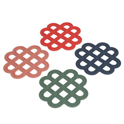 Sets De Table Creux En Silicone Antidérapants Avec Nministériels D Chinois, Polymères Pour Table De Cuisine, 4 Pièces