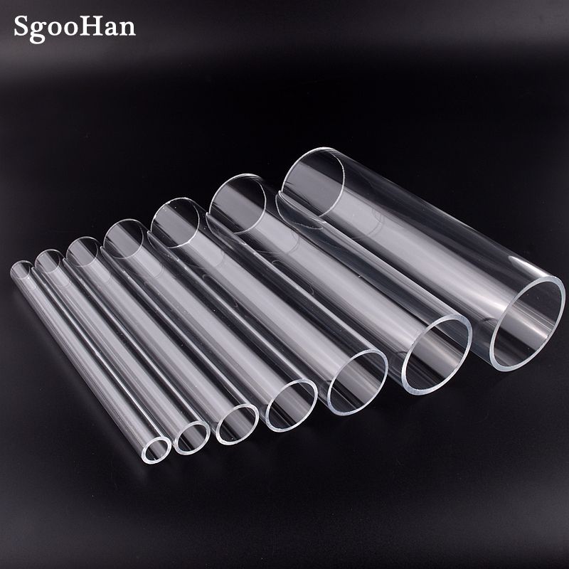 Tube en plexiglas transparent pour Aquarium, 2 pièces, longueur 32cm O.D 40   110mm, accessoires de filtre pour réservoir d'eau PMMA en acrylique