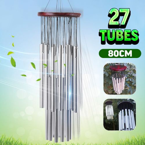27 Tubes en argent pour décoration d'intérieur, carillons éoliens, cloches d'église, suspendus, cadeaux d'anniversaire pour décorations d'extérieur