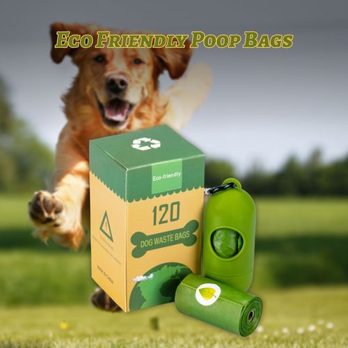 Sac De Ramassage De Déchets Biodégradables 9x13 Pouces, 8 Rools, 120 Points, Anti-Fuite, Parfumé À La Lavande, Epi Vert, Épais Et Solide, Pet