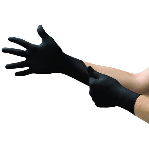 Gant Jetable En Nitrile, Sans Latex Ni Poudre, Usages Multiples, Pour Contact Alimentaire, Protection M¿¿Dicale Et Industrielle, ¿¿ Usage Unique, Noir, Taille L (100 Gants)