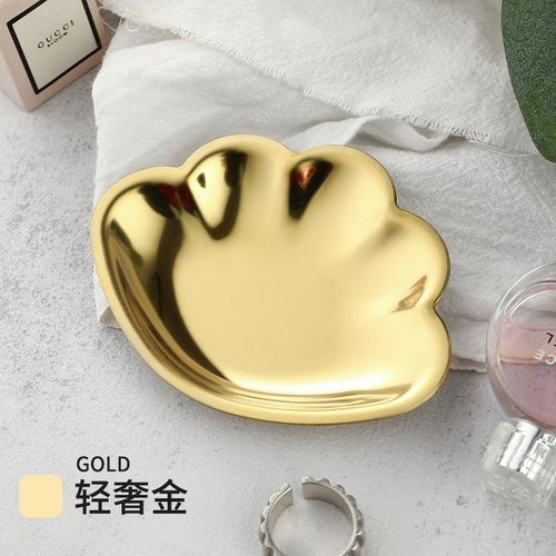 Assiette À Dessert En Acier Inoxydable En Forme De Coquillage, Style Coréen, Assiette À Thé, Gâteau Aux Fruits Aux Noix, Bureau, Bijoux Cosmétiques