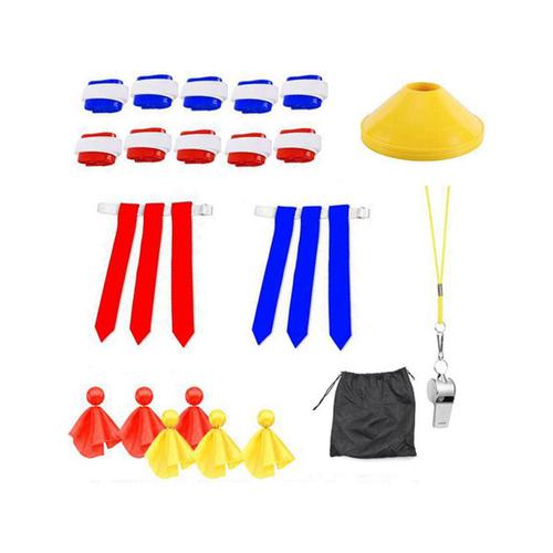 Ensemble De Drapeau De Football, 10 Ceintures, 30 Drapeaux, 4 Cônes, 6 Drapeaux De Pénalité, 1 Sifflet, Ceinture De Drapeau Facile À Déchirer Pour Adolescent Flag Football