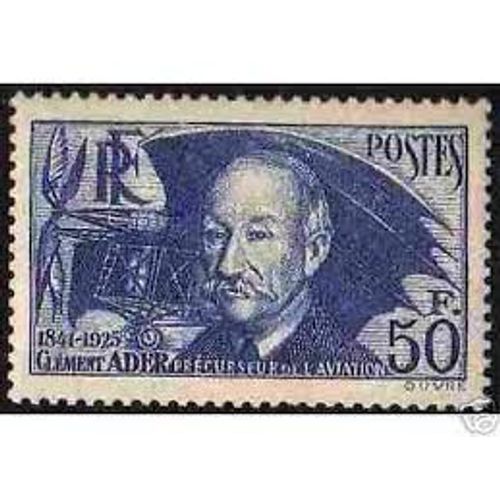En Souvenir De Clément Ader Pionnier De L'aviation Année 1938 N° 398 Yvert Et Tellier Luxe
