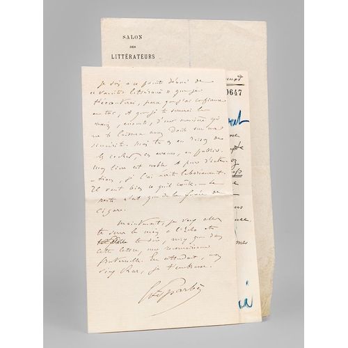 [ Lot De 2 Belles Pièces Autographes Signées ] 1 L.A.S. De 3 Pp., Datée Du 12 Mai 1908 : «Mon Cher Ami, Il Pleut, Mais Ton Article Sur Le Briseur De