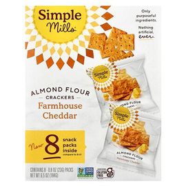 Simple Mills, Biscuits Croquants À La Farine D'amande, Cheddar Fermier, 8 Sachets, 23 G Chacun